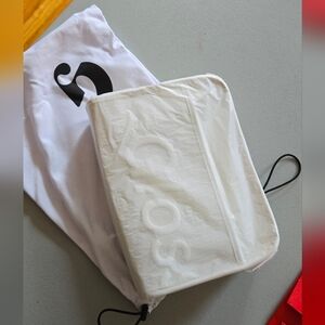 Glossier White Makeup Bag with Drawstring Bag